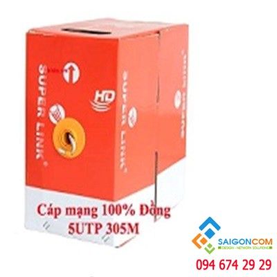 Dây cáp mạng Super Link Cat6A UTP Copper- màu xanh dương - đồng nguyên chất