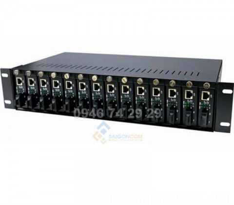 Khung gắn thiết bị media converter 16 khe