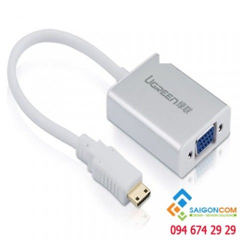 Cáp chuyển đổi Mini Hdmi sang VGA và Audio Cao cấp Ugreen UG-40217 Chính hãng