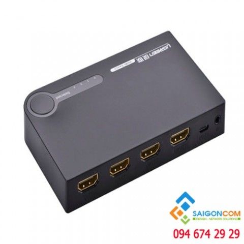 Bộ gộp HDMI Ugreen 40234 hỗ trợ HD1080p, 3D cho Laptop, HD-DVD, PS3, XBOX360