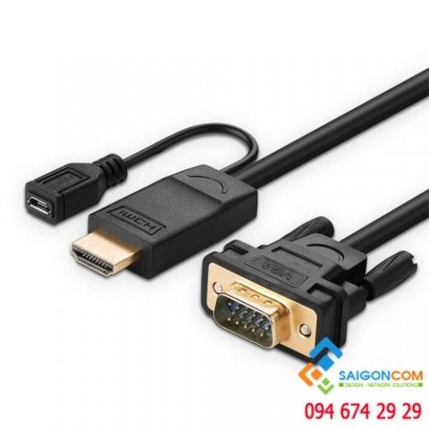 Cáp chuyển đổi HDMI sang VGA cao cấp Ugreen MM117 1.5 mét