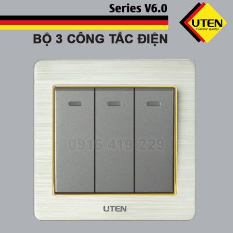 Bộ 3 công tắc điện 2 chiều Uten V6.0GK32