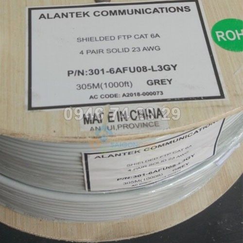 Cáp mạng Alantek Cat6A FTP- 23AWG, 4-pair TIA/EIA 568B, ISO/IEC 11801, UL 444 -301-6AFU08-L3GY