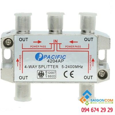 Bộ chia tín hiệu truyền hình cáp Tivi 1 vào 4 ra PACIFIC 4204AP