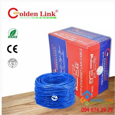 Dây cáp mạng Golden Link SFTP Cat 5e Premium -màu xanh dương 305m