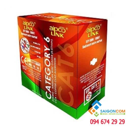 Cáp mạng Aipoo Link OFC CAT6, 23AWG 0.57mm, PVC