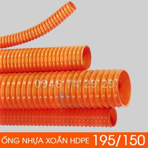 Ống nhựa HDPE gân xoắn chịu lực 195/150