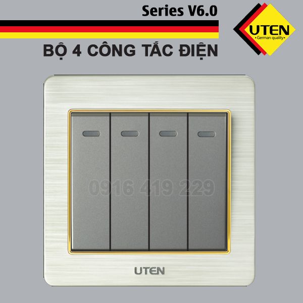 Bộ 4 công tắc điện 2 chiều Uten V6.0GK42