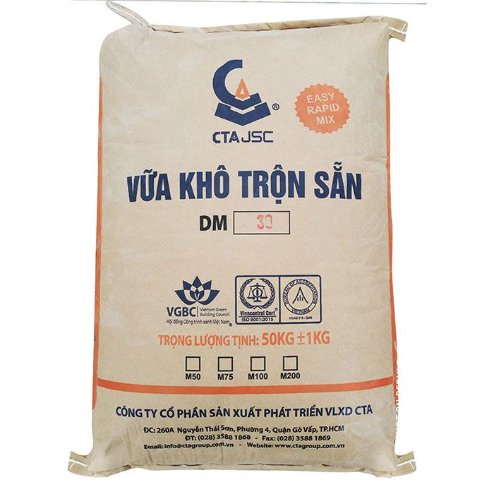 Vữa khô trộn sẵn CTA vữa xây chuyên dụng ALC Panel BTN-1 (M100-0.5Mpa)